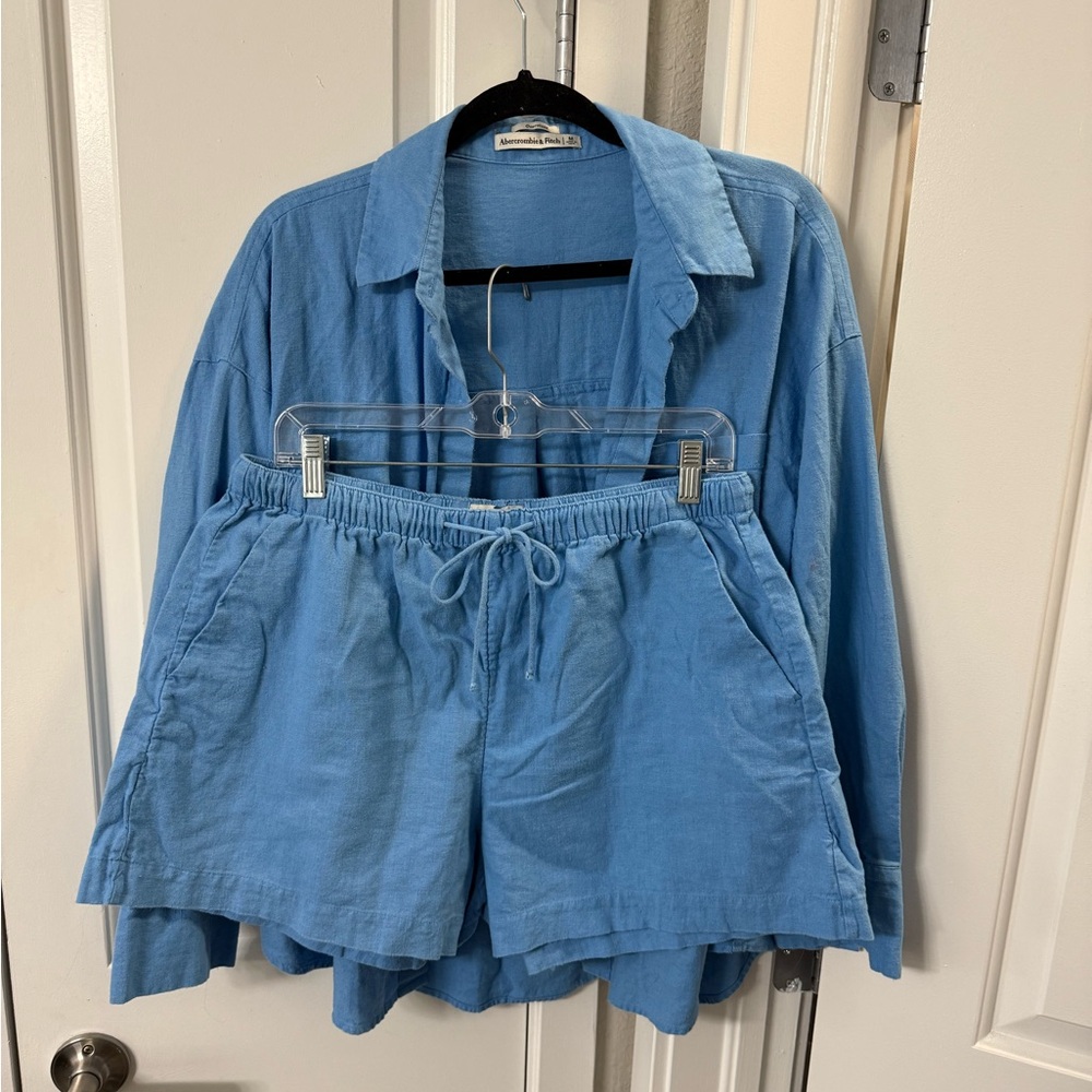 Abercrombie & Fitch Blue Shorts & Shirt Set
